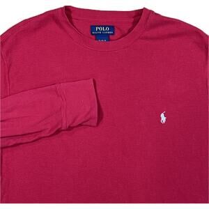 Polo Ralph Lauren Red Waffle/Thermal Long Sleeve Shirt Mens XL Crew‎ Neck